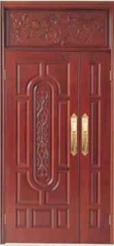 Intricately Carved Wooden Double Door