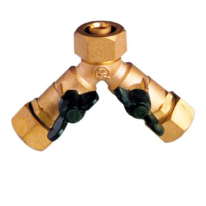 Y-Shaped Brass Ball Valve with Dual Lever Handles