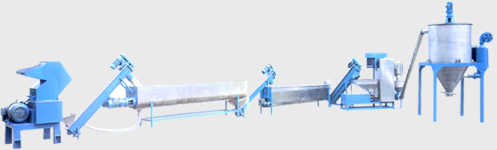 PC PET Film Crushing Washing Drying Palletizing Line
