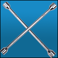 Chrome-Plated Four-Way Lug Wrench