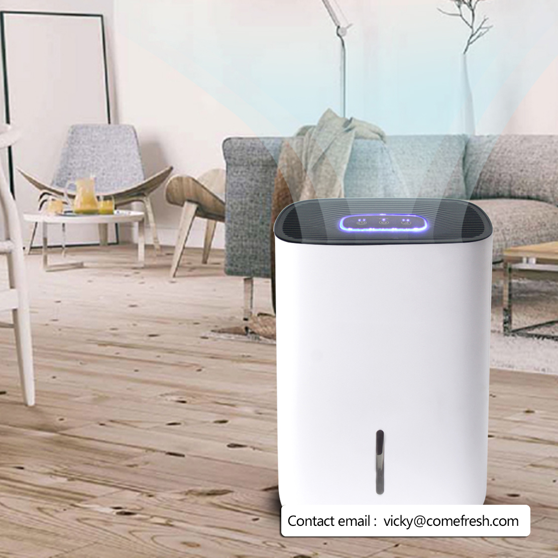 Front view of the Peltier module dehumidifier