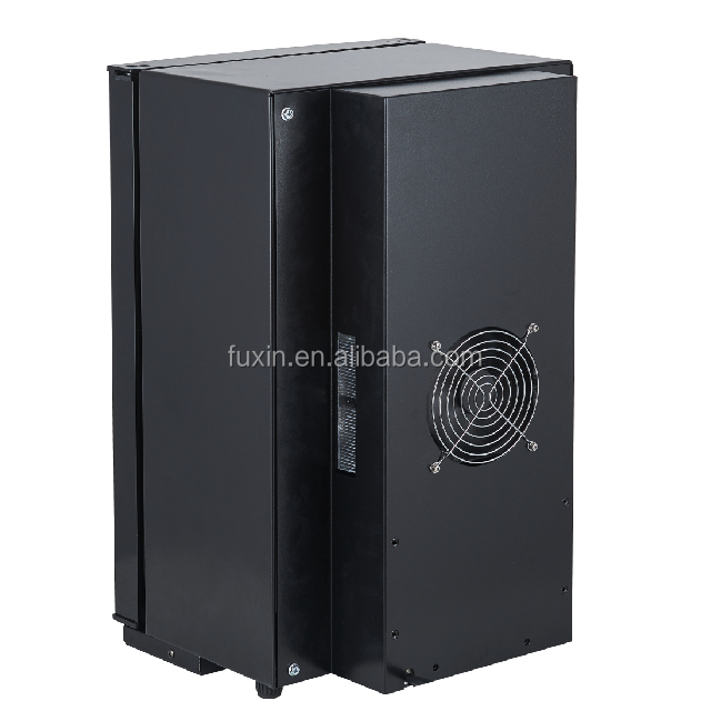 Side profile of thermoelectric wine cooler showing ventilation