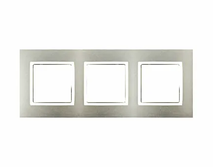 Triple gang aluminum switch frame in champagne finish