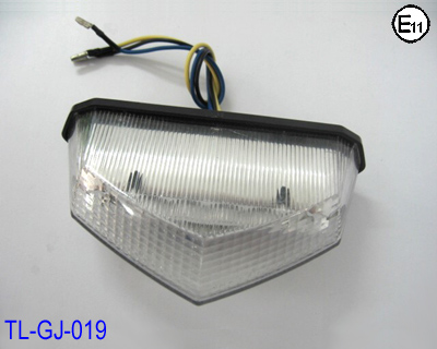 Motorcycle Tail Light Assembly with Clear Lens