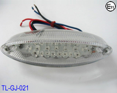 LED Motorcycle Tail Light with Clear Lens