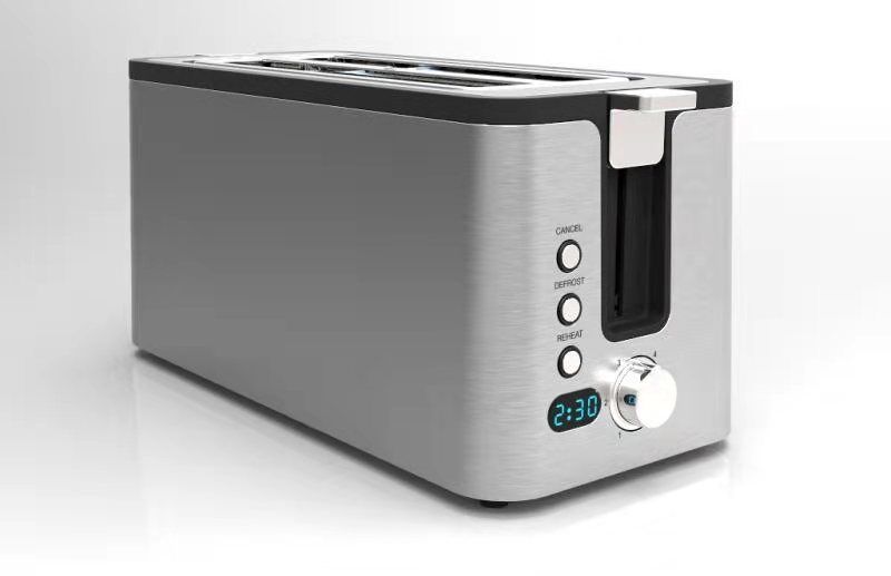 Digital Stainless Steel Toaster with Multiple Functions