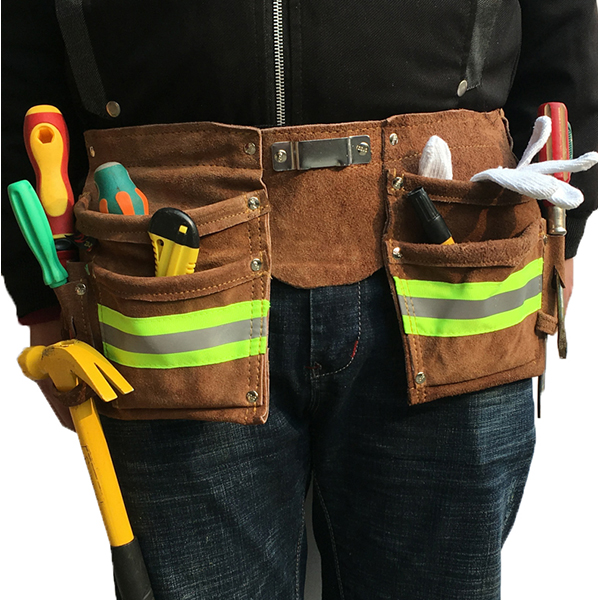 Leather Tool Belt with Multiple Pockets