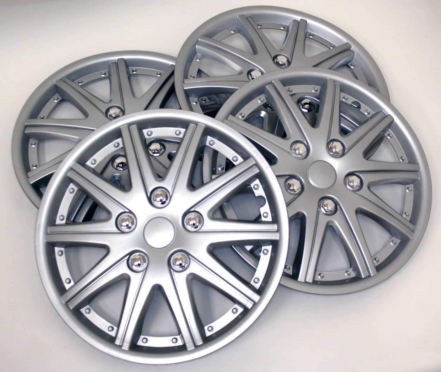 13/14-Inch Silver ABS/PP Wheel Hubcaps