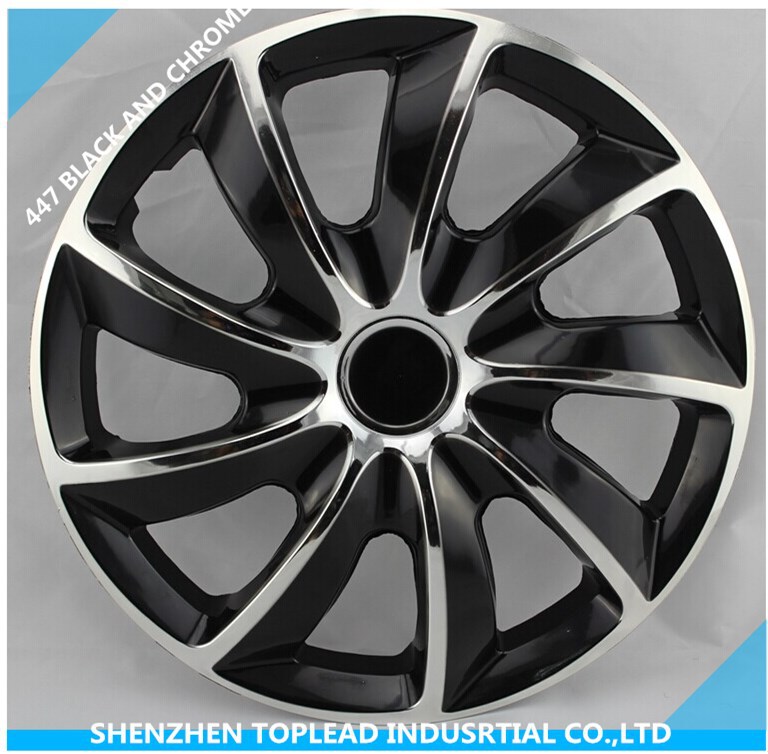 Black and chrome wheel cover