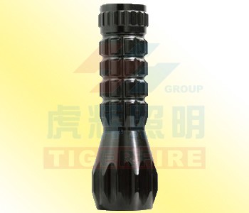 Cylindrical Metal Flashlight with Textured Grip