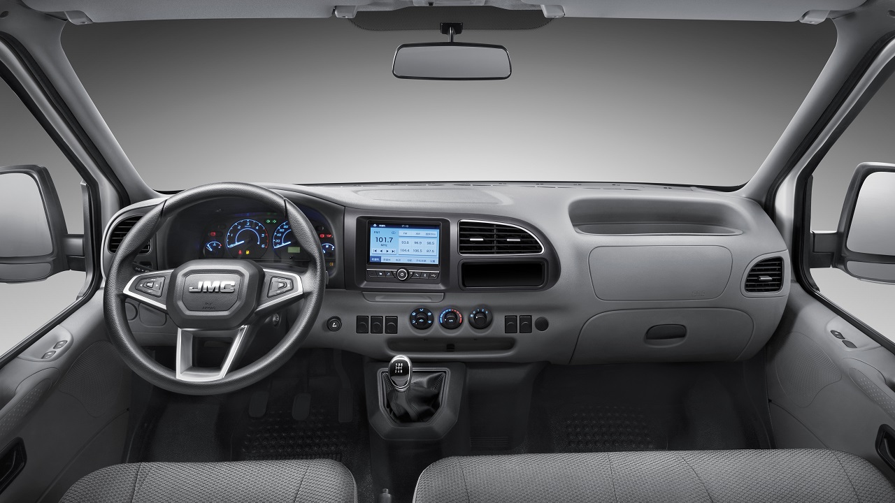 Interior view of the dashboard and cockpit