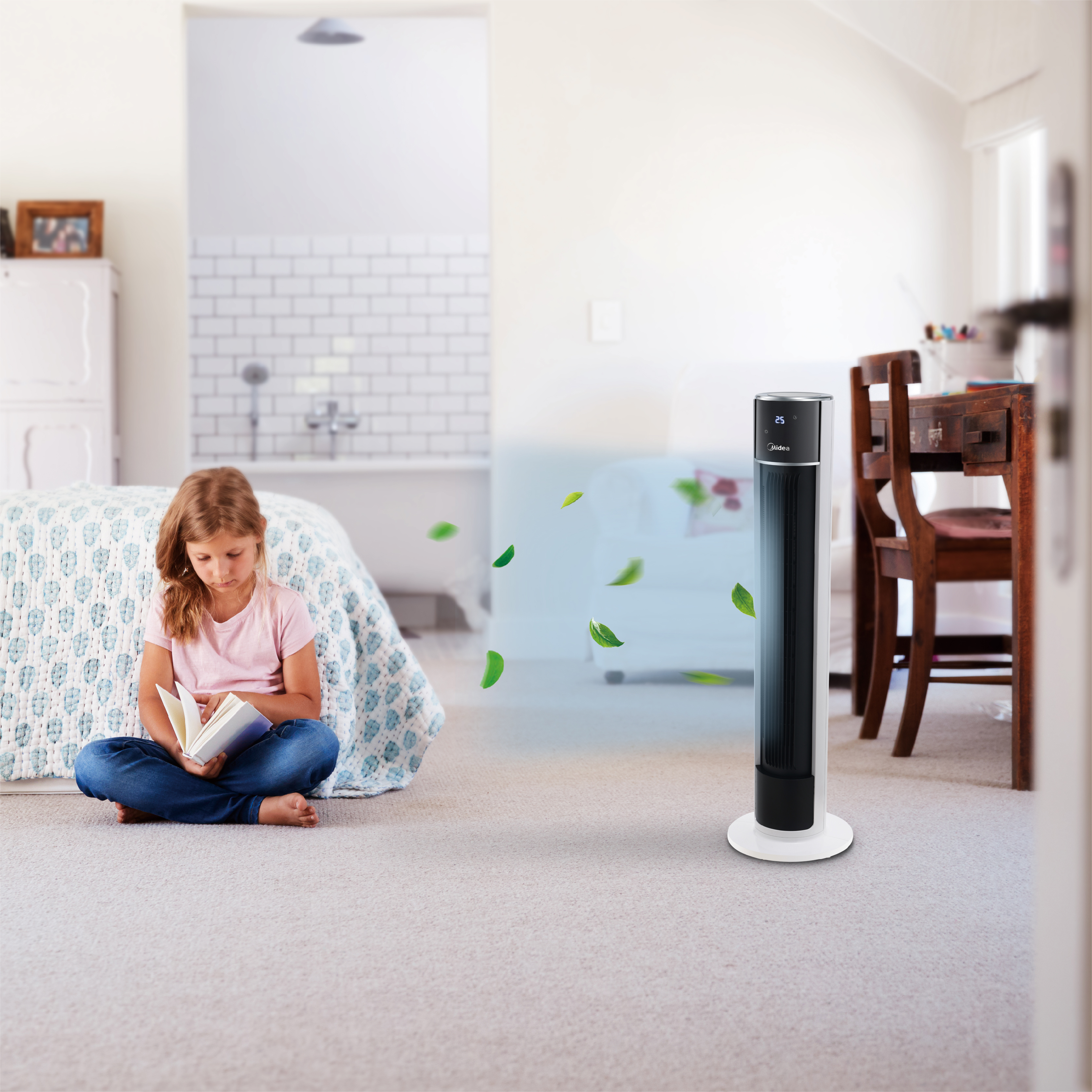 Tower Fan LED Bladeless household circulation vertical floor fan - Image 2