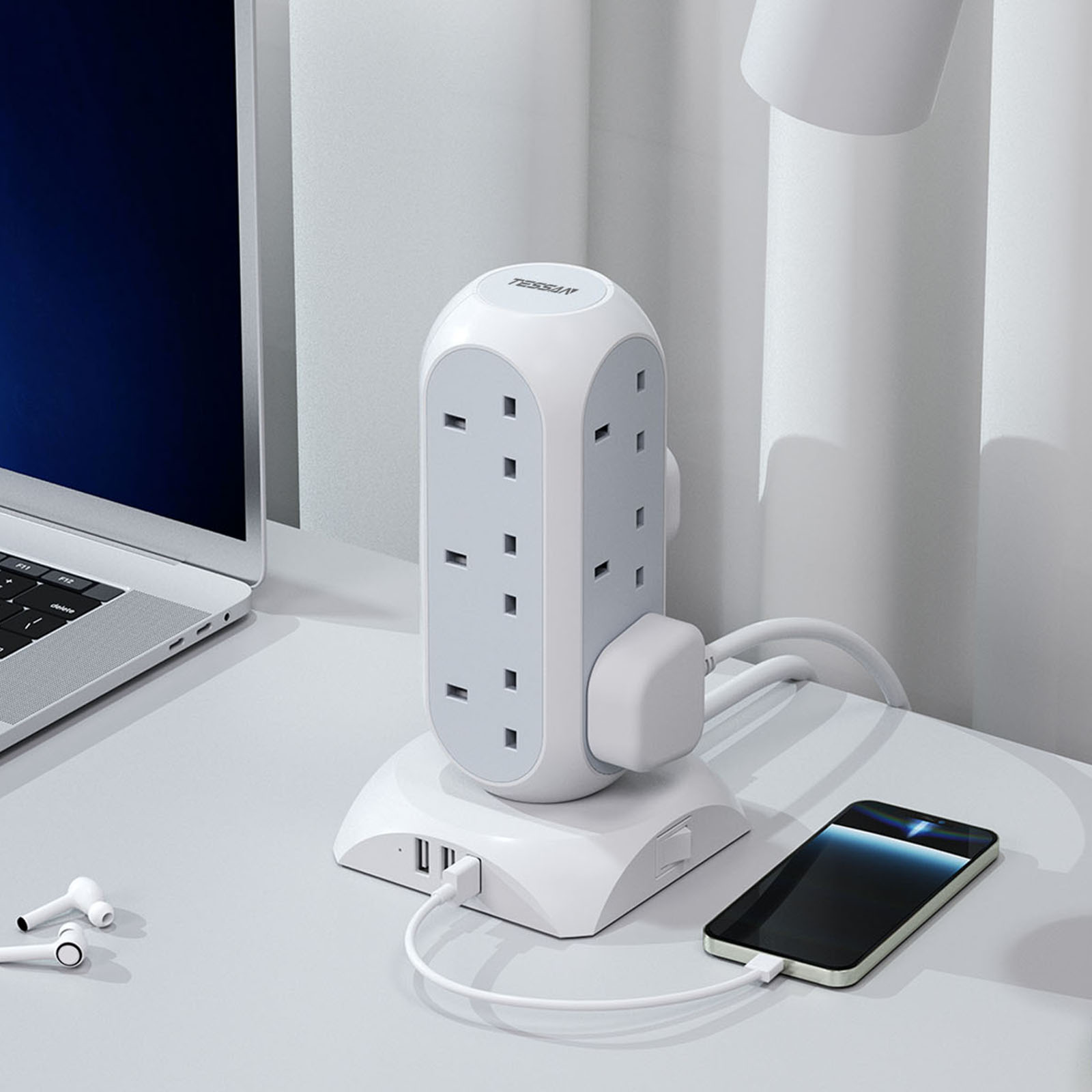 TPS02-UK-GR POWER STRIP TOWER - Image 2