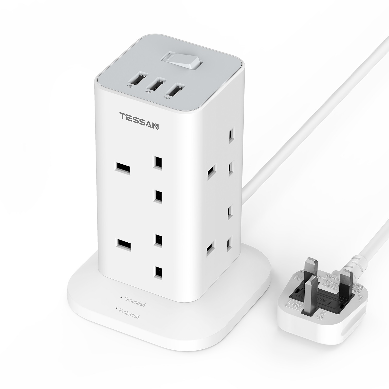 TPS03-UK-GR POWER STRIP TOWER - Image 3