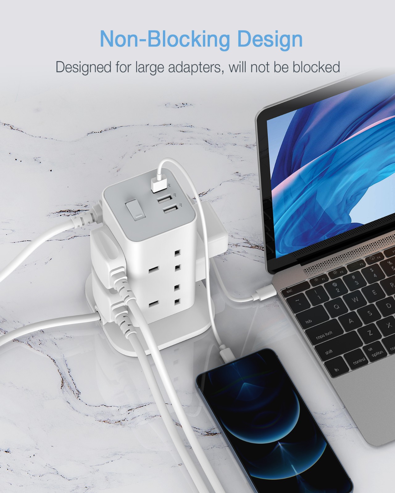 TPS03-UK-GR POWER STRIP TOWER - Image 2