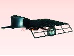 Agricultural Trailer with Gridded Cargo Bed and Liquid Tank