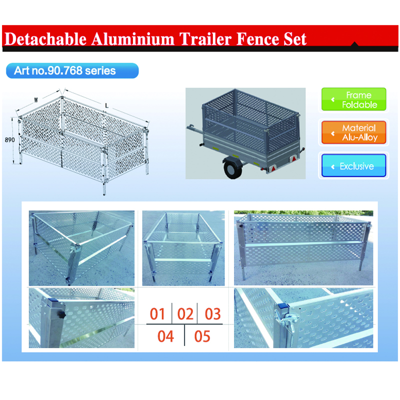Detachable Foldable Aluminum Trailer Fence Set
