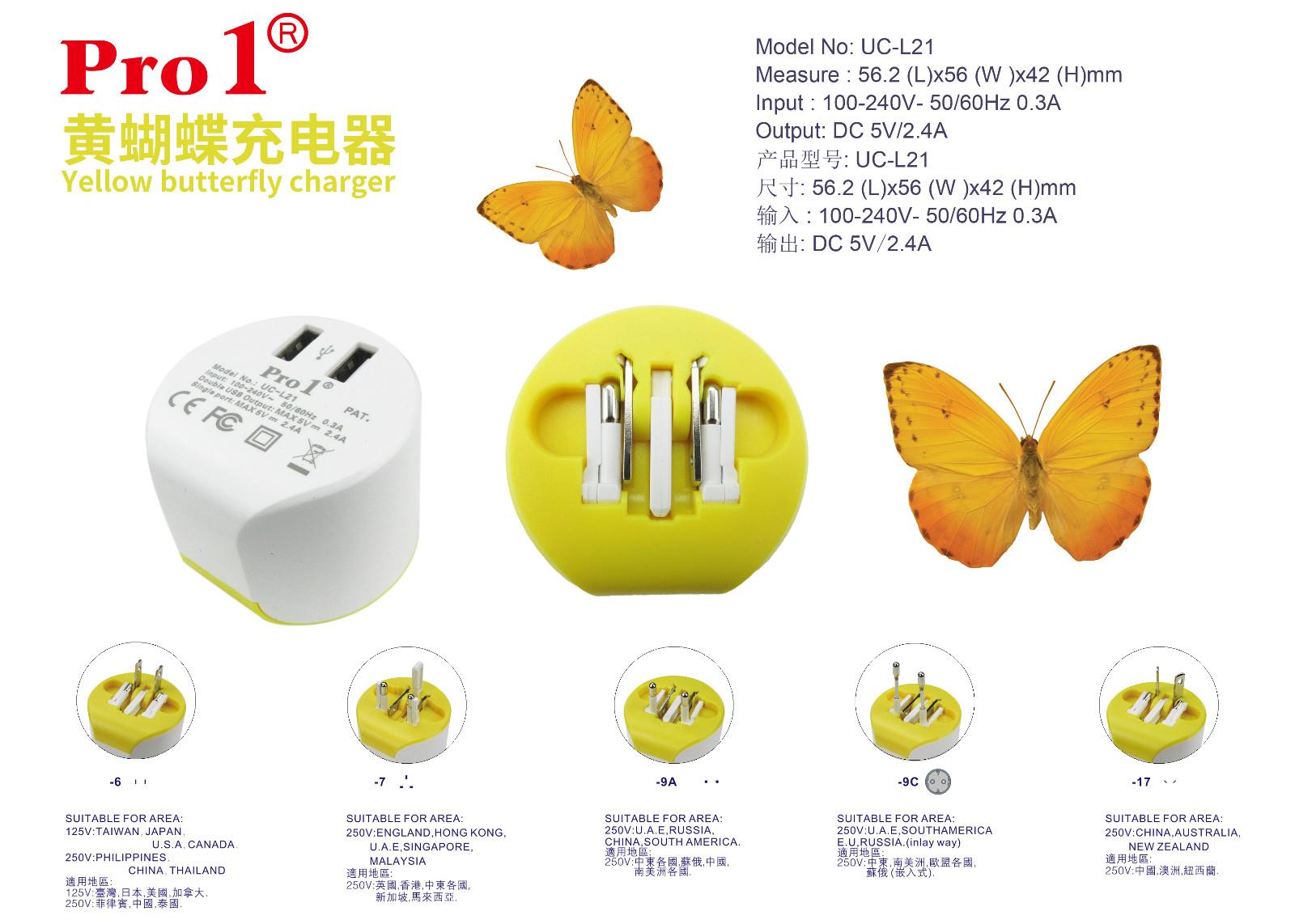 Universal Travel Adapter with Dual USB Ports