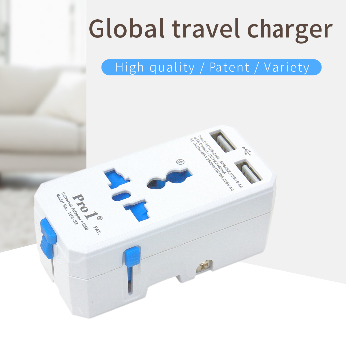 Travel Adaptor+USB/TUA-S3 - Image 2