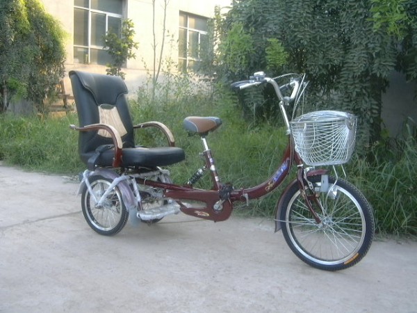 Adult Tricycle with Office Chair Seat and Front Basket