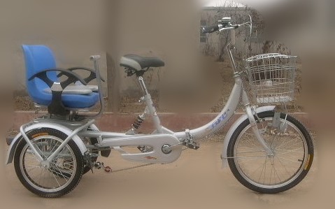 Adult Tricycle with Rear Passenger Seat and Front Basket
