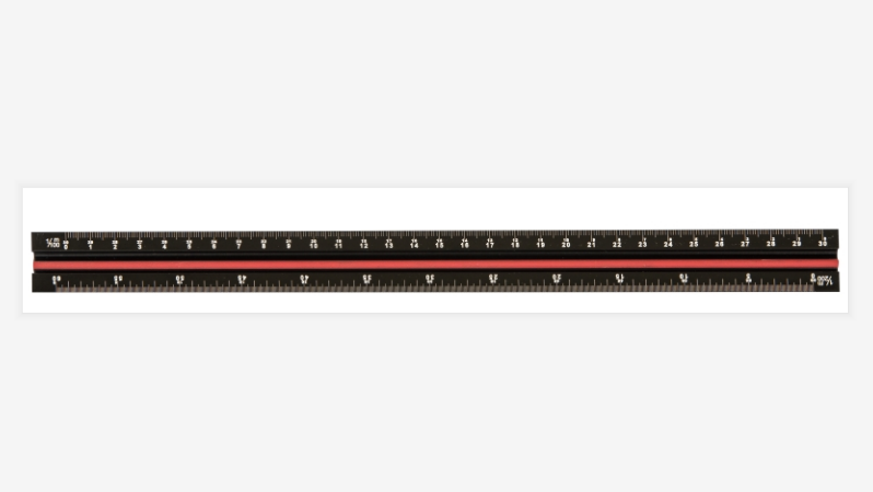 Color-Coded Architectural Scale Ruler