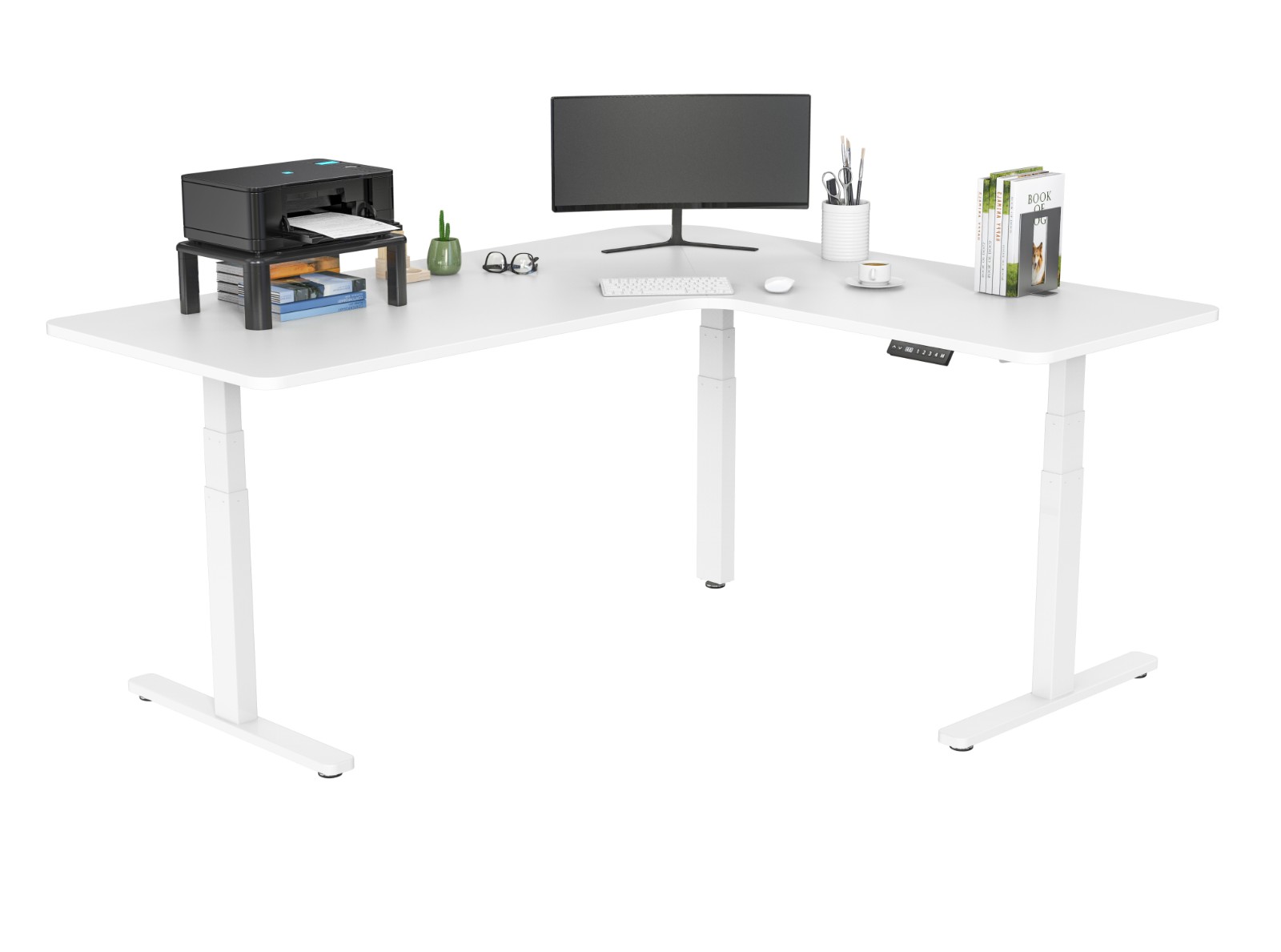 Triple Motor Height Adjustable L-Shaped Desk Frame