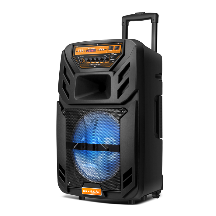 Portable Trolley Speaker with Bluetooth and LED Light