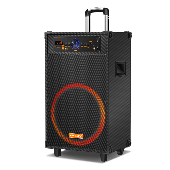 Portable Trolley Speaker with Bluetooth and LED Lighting