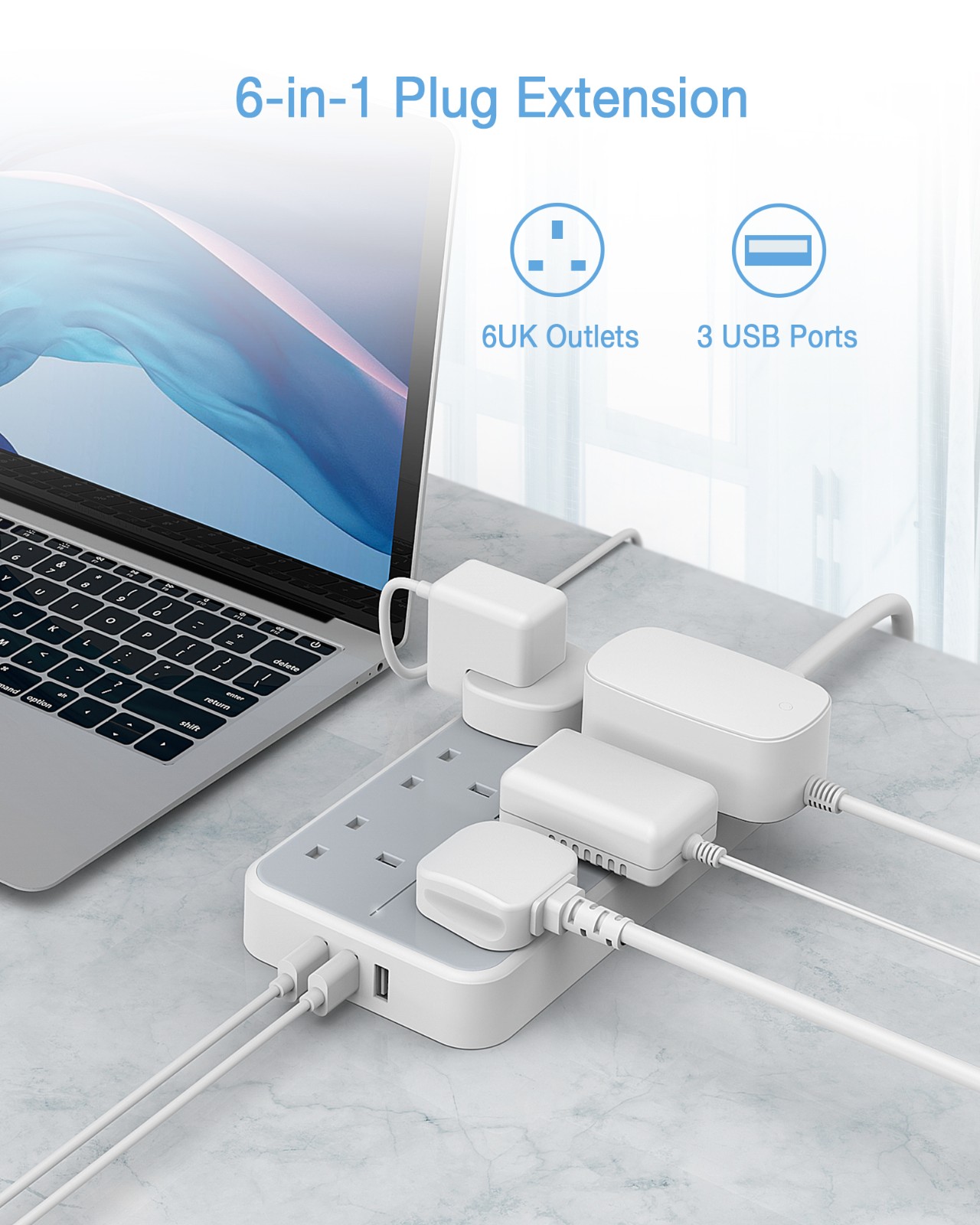 TS-203-UK-GR POWER STRIP - Image 3