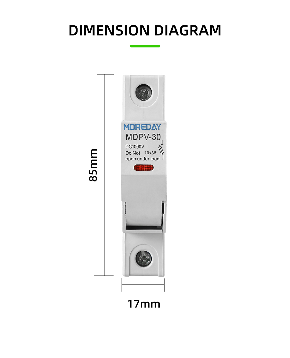Dimension diagram of the fuse holder