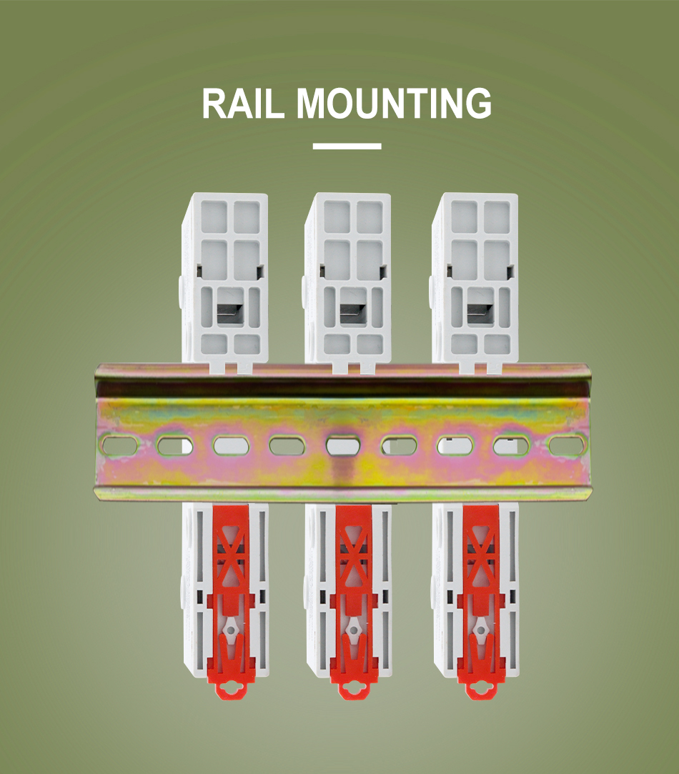 Fuse holder mounted on rail