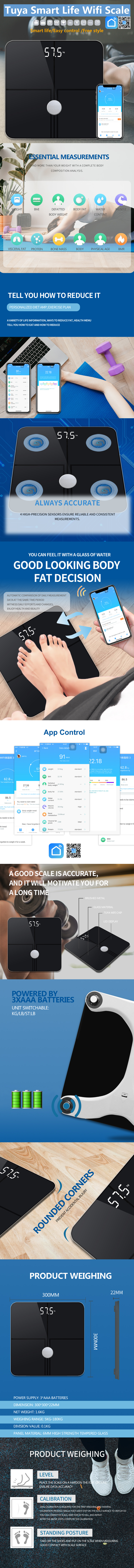 Smart scale technical features and display example