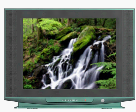 Vintage CRT Television with Waterfall Display