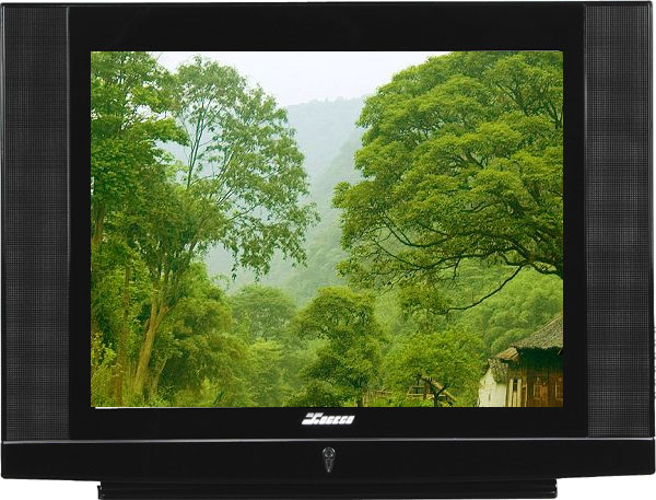 Vintage Television Set with Integrated Speakers