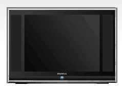 Silver Frame Television with Integrated Speakers