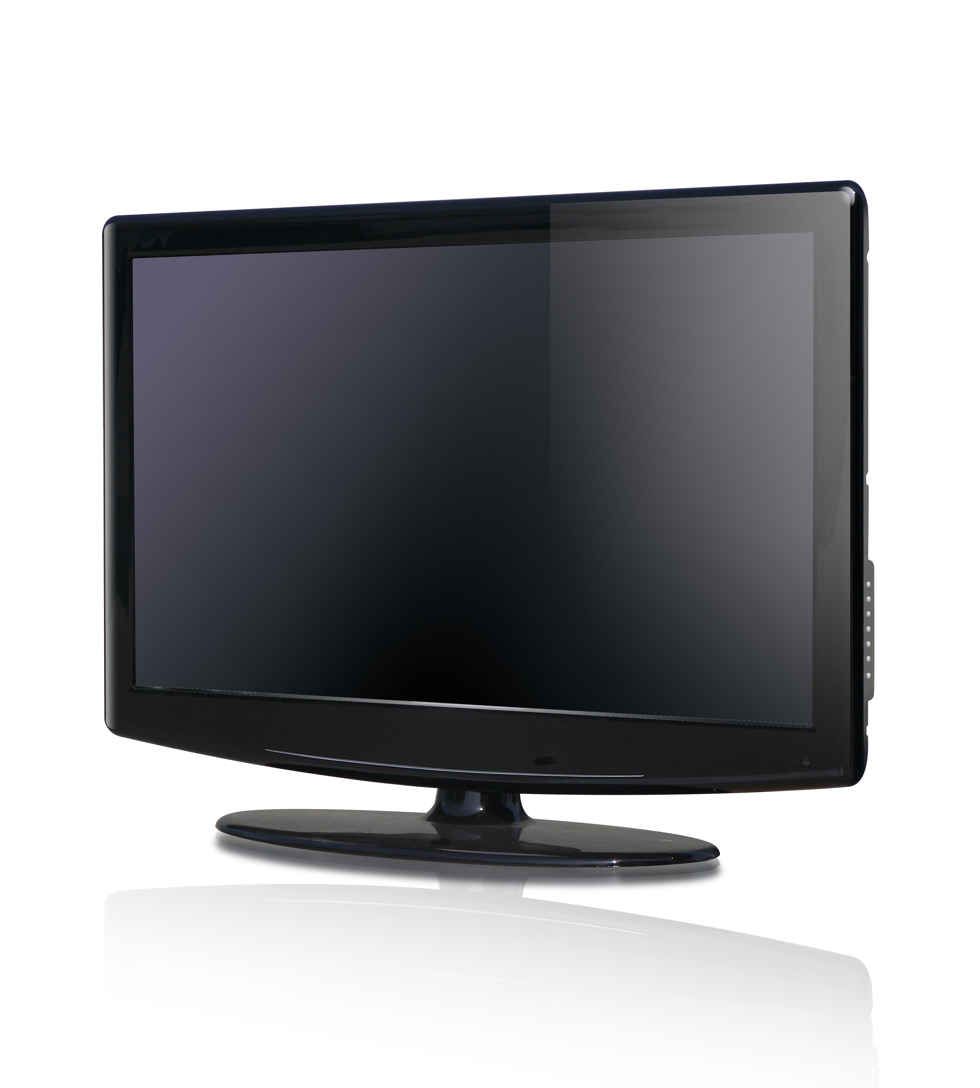 Flat-Screen Television with Integrated Stand