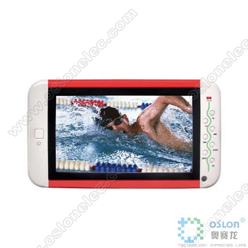 Portable LCD Television with Red and White Casing