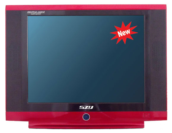 CRT Television with Red Casing