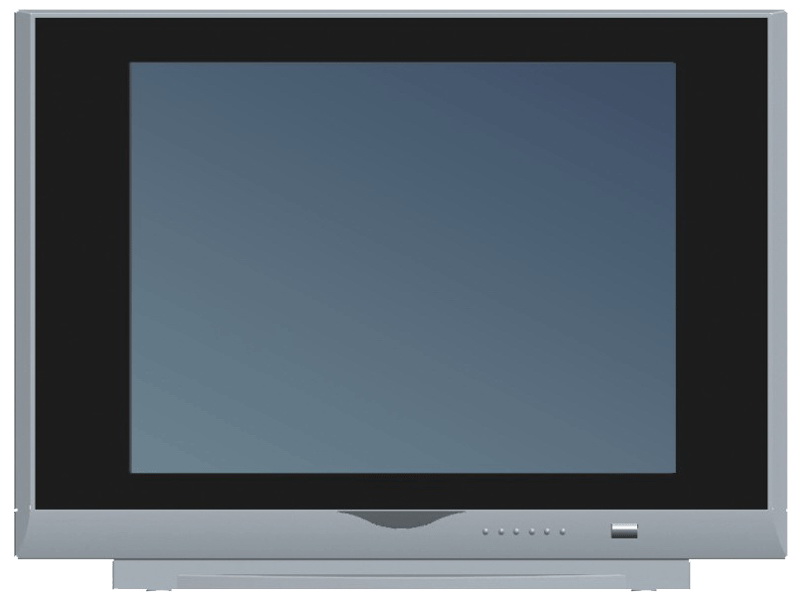 CRT Television with Silver Housing