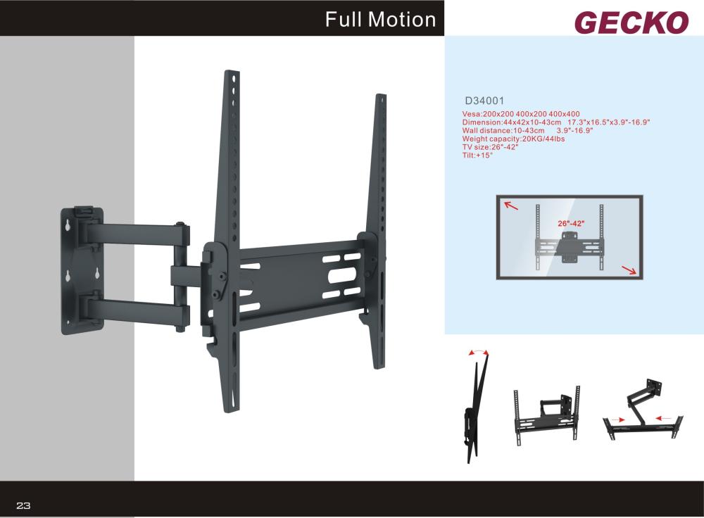 Tilt and Swivel TV Wall Mount for 26-42 inch Screens
