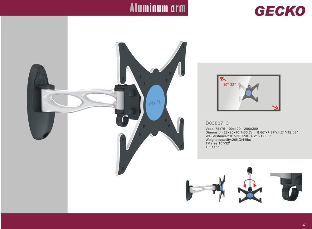 Full Motion TV Wall Mount for 10-32 inch Screens