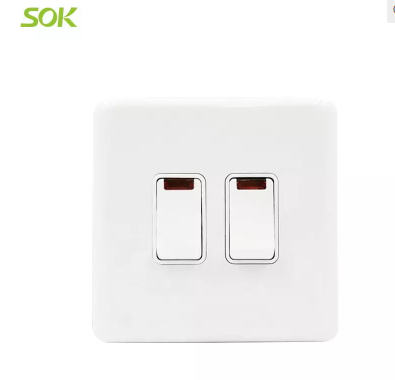 Two-Gang 20A Double Pole Switch with Neon Indicator
