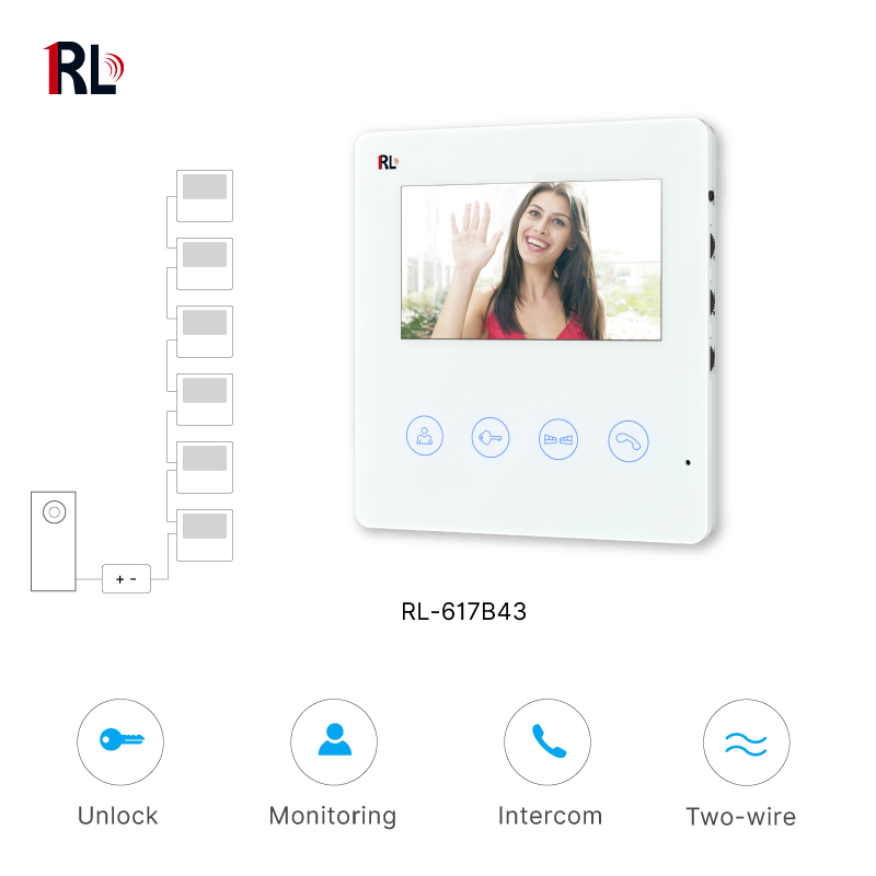 4.3-inch Two-Wire Video Intercom Indoor Monitor