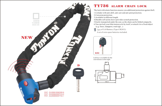Alarm Chain Lock with Anti-Theft Protection