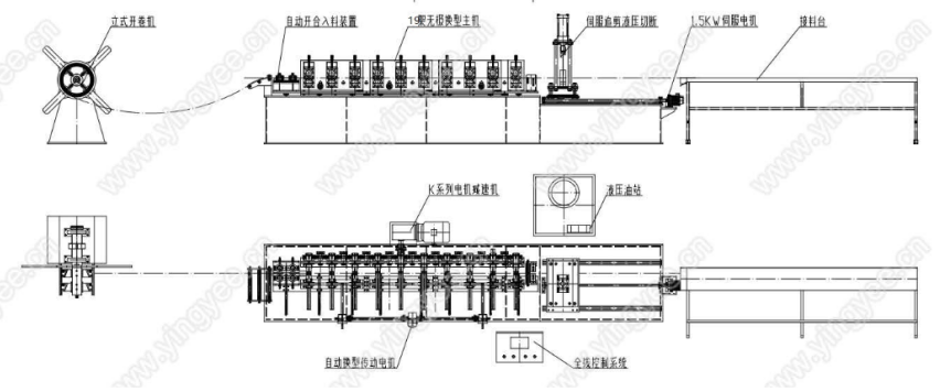 U baffle ceiling machine technical diagram