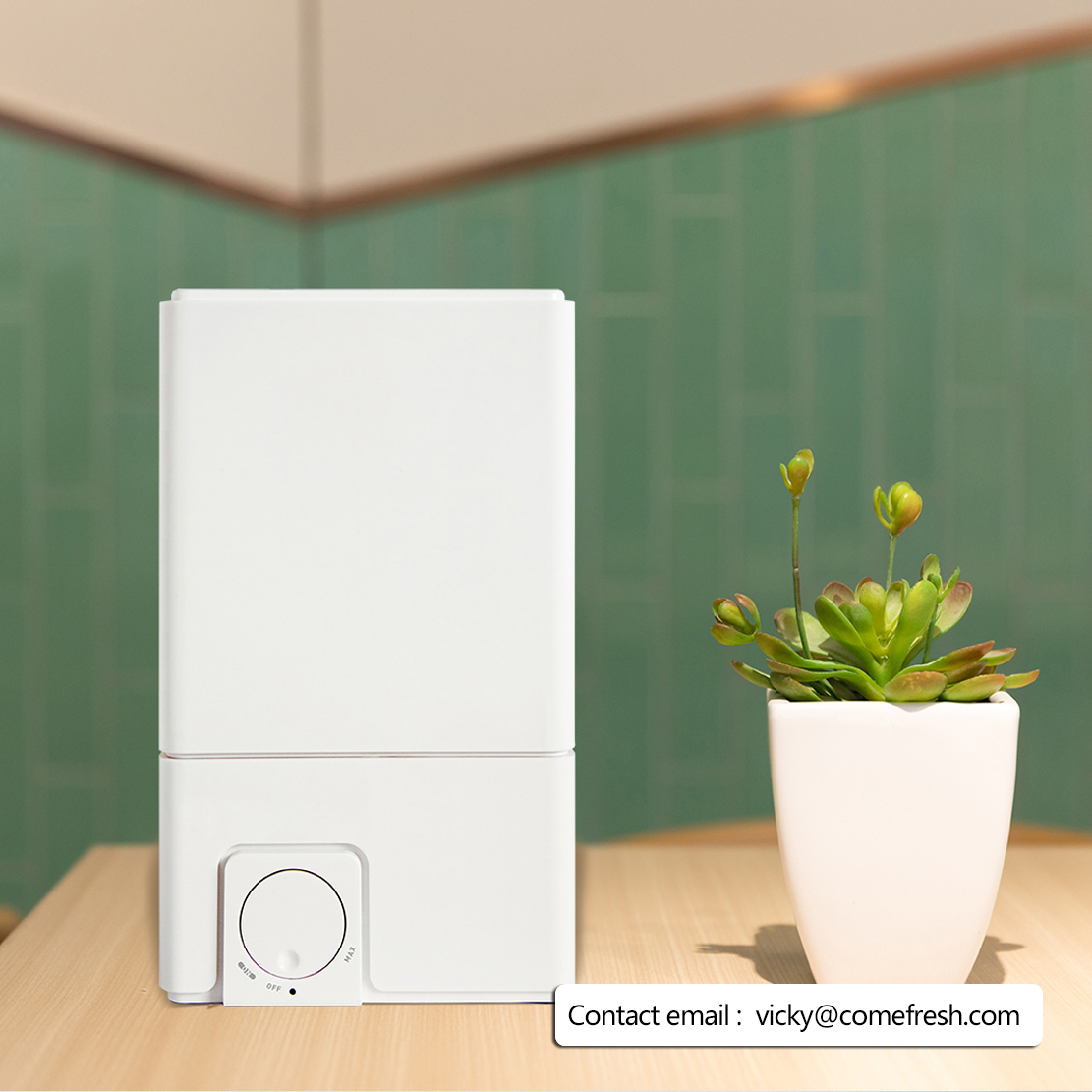 Front profile of the CF-2800 Ultrasonic Humidifier showing the minimalist design.