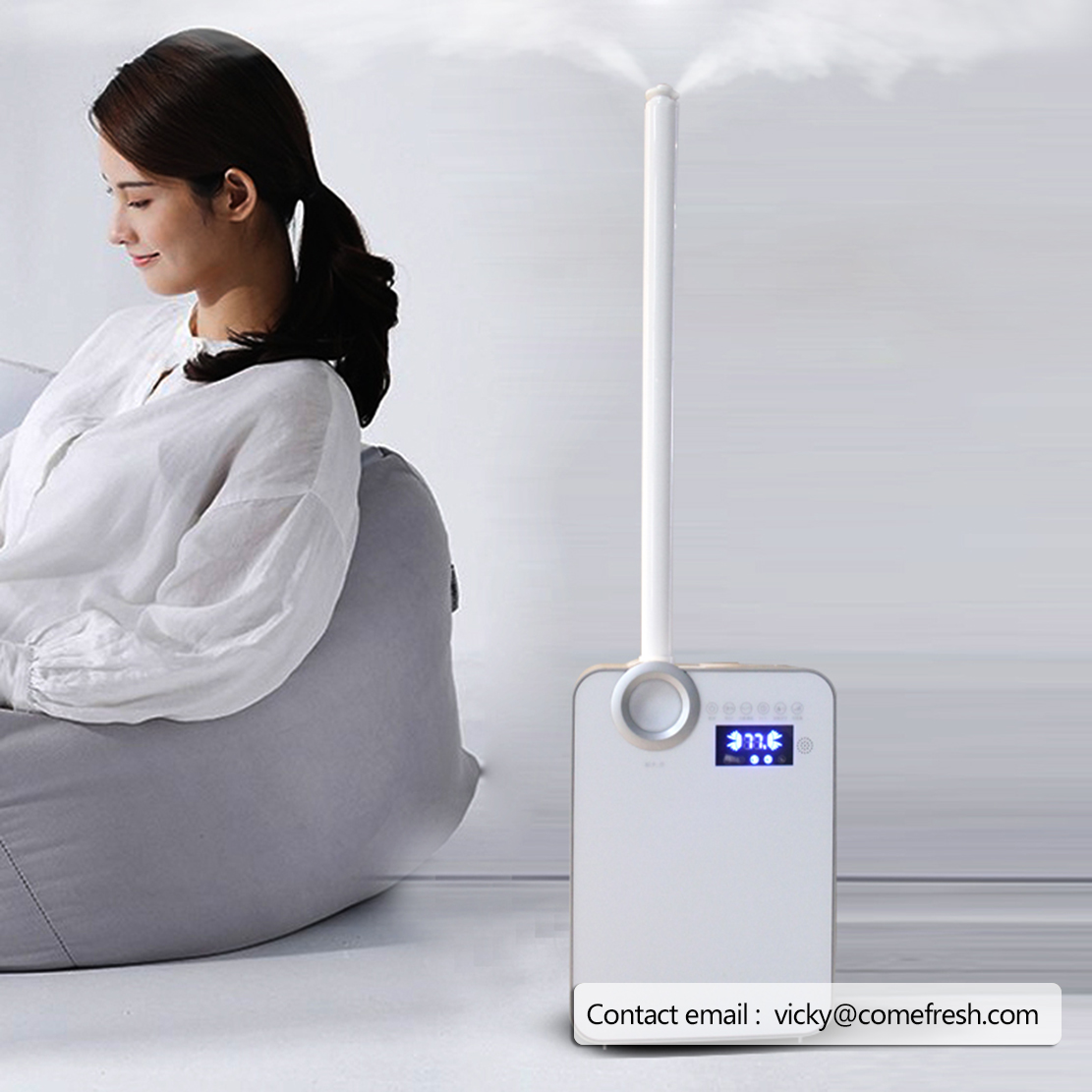 Product front view showing dual mist output
