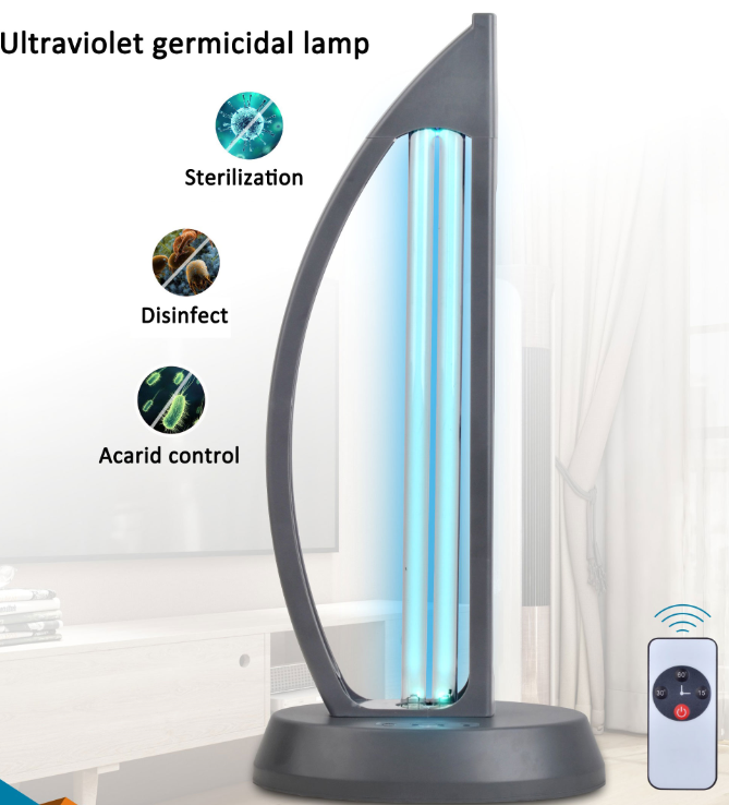 UV Ozone sterilization lamp overview showing timer settings