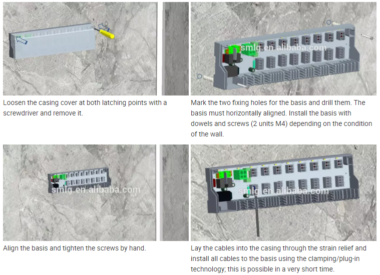 Wall mounting and wiring installation instruction guide.
